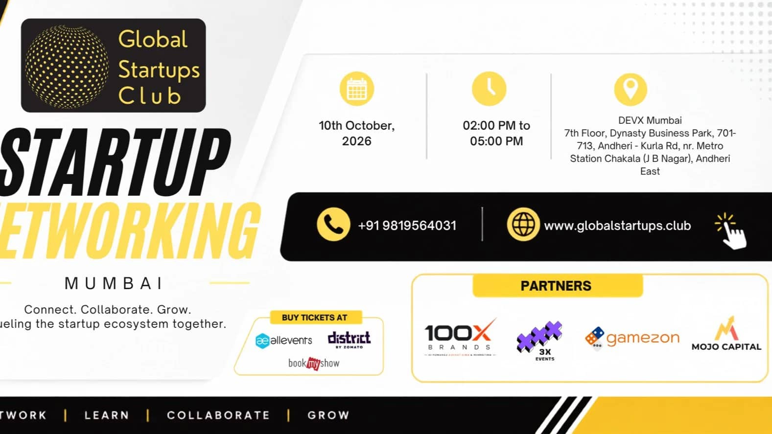 GLOBAL STARTUPS CLUB l STARTUP NETWORKING MUMBAI 2026