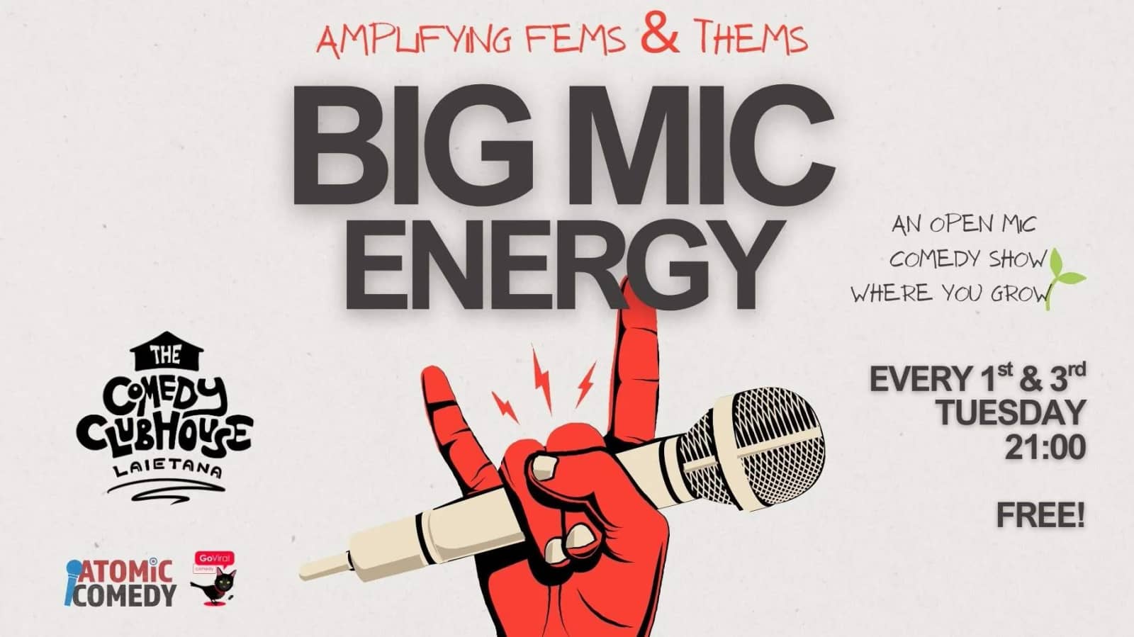 Big Mic Energy • Fems & Thems English comedy open mic