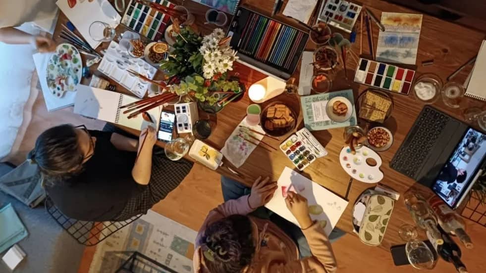 Relaxing with Art, Chill Chats and Making New Friends