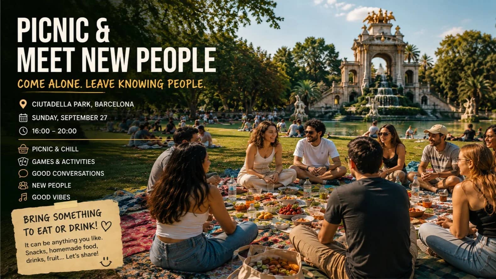 Picnic and New Friends 🌞 in Ciutadella Park 🌿