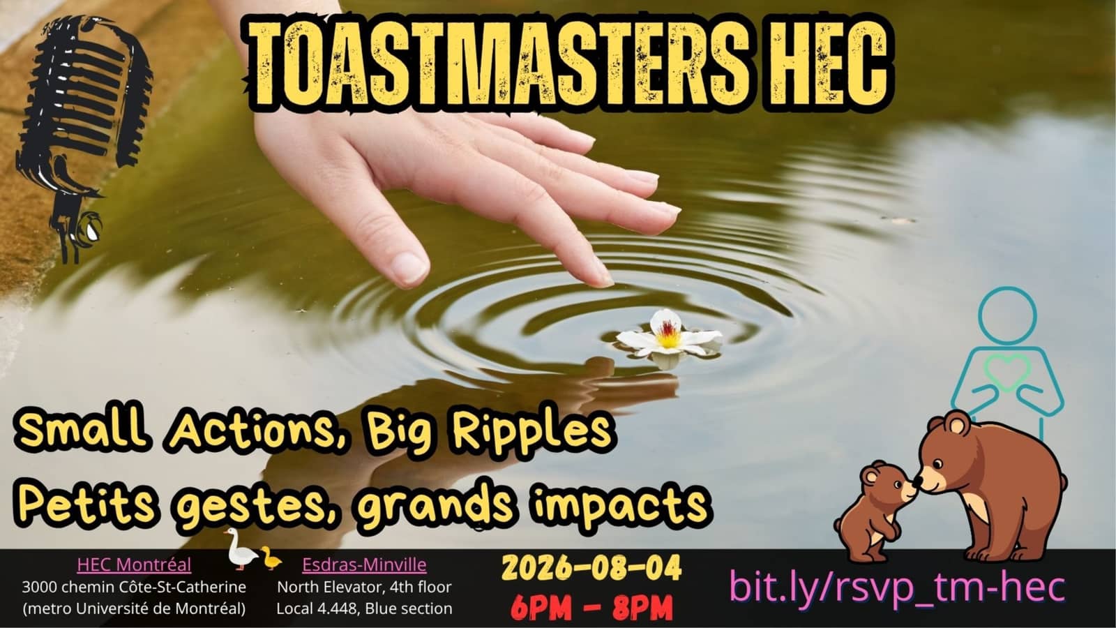 Meeting Toastmasters HEC! - August 4th, 6pm - In Person