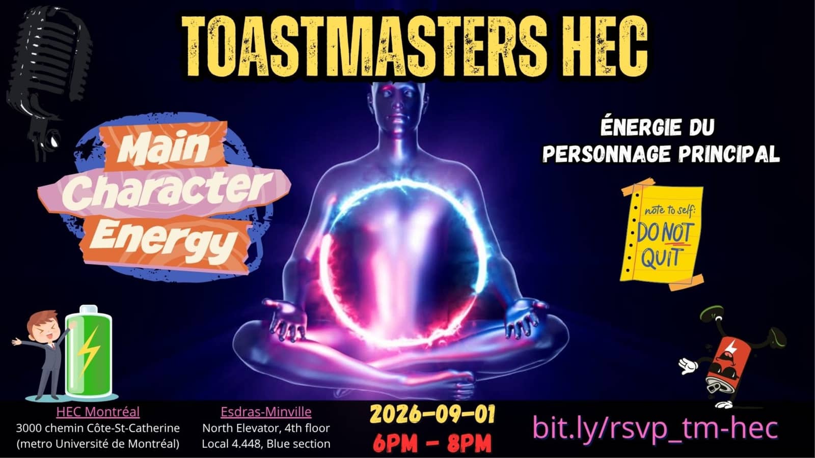 MEETING TOASTMASTERS HEC! - September 1st, 6pm - In Person
