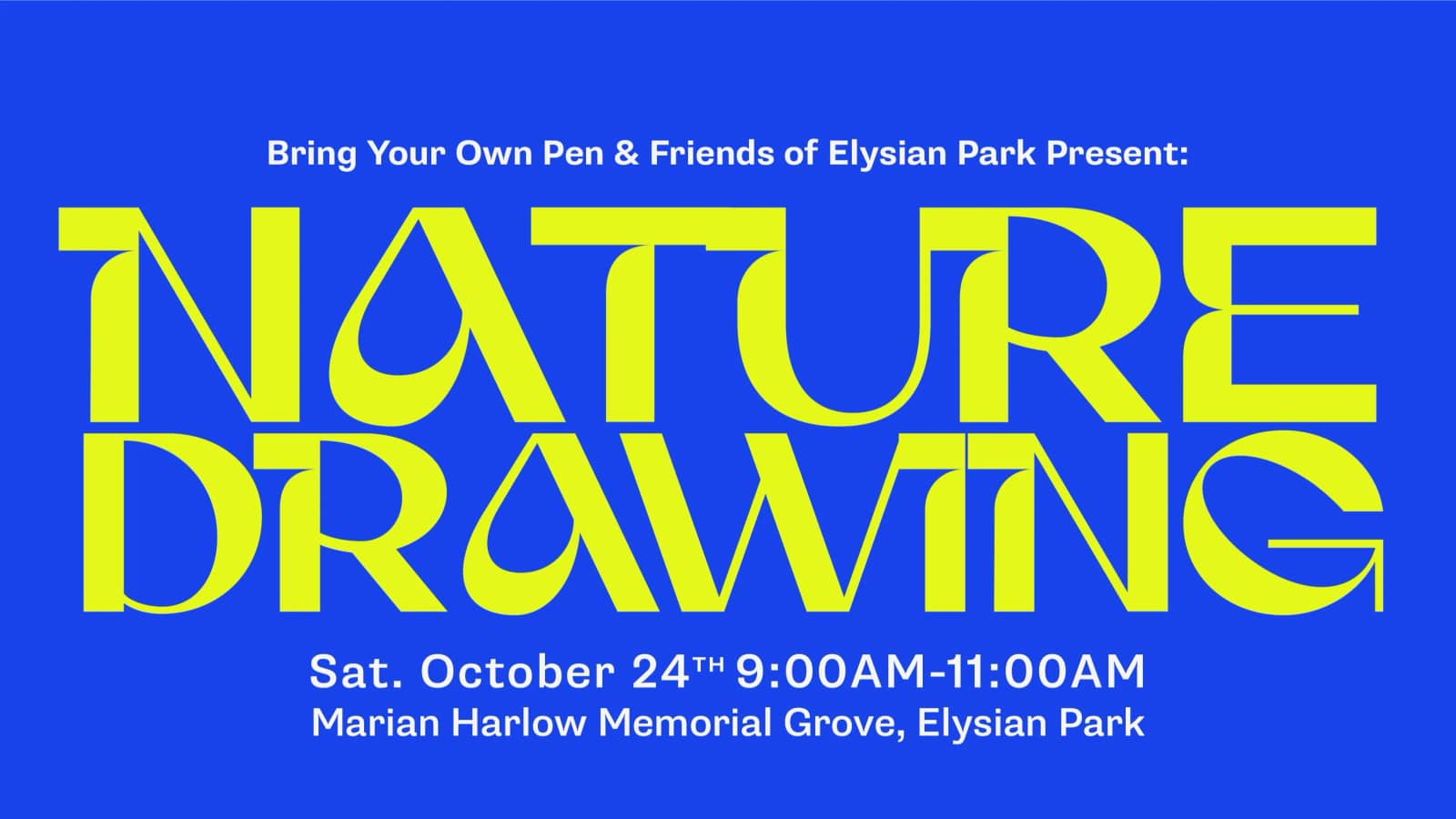 Nature drawing w/ Friends of Elysian Park @ Marian Harlow Grove | Sat Oct. 24th