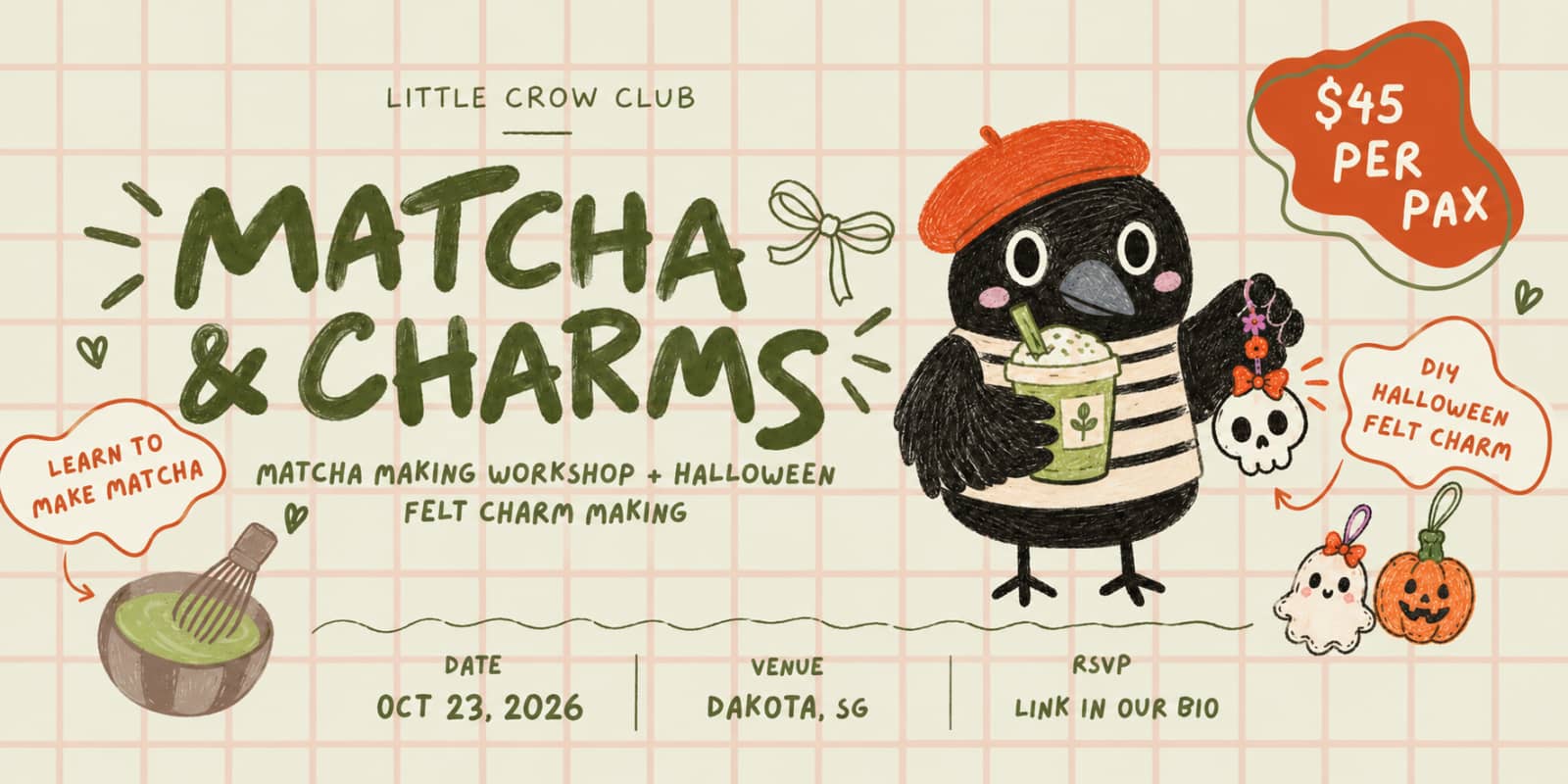 🍵🎃 Matcha & Charms Workshop /Meetup