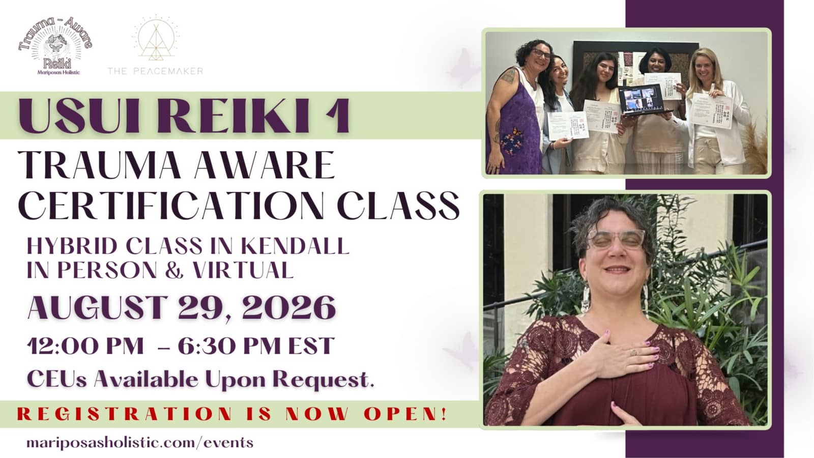 Trauma Aware Usui Reiki Level 1 Certification Class