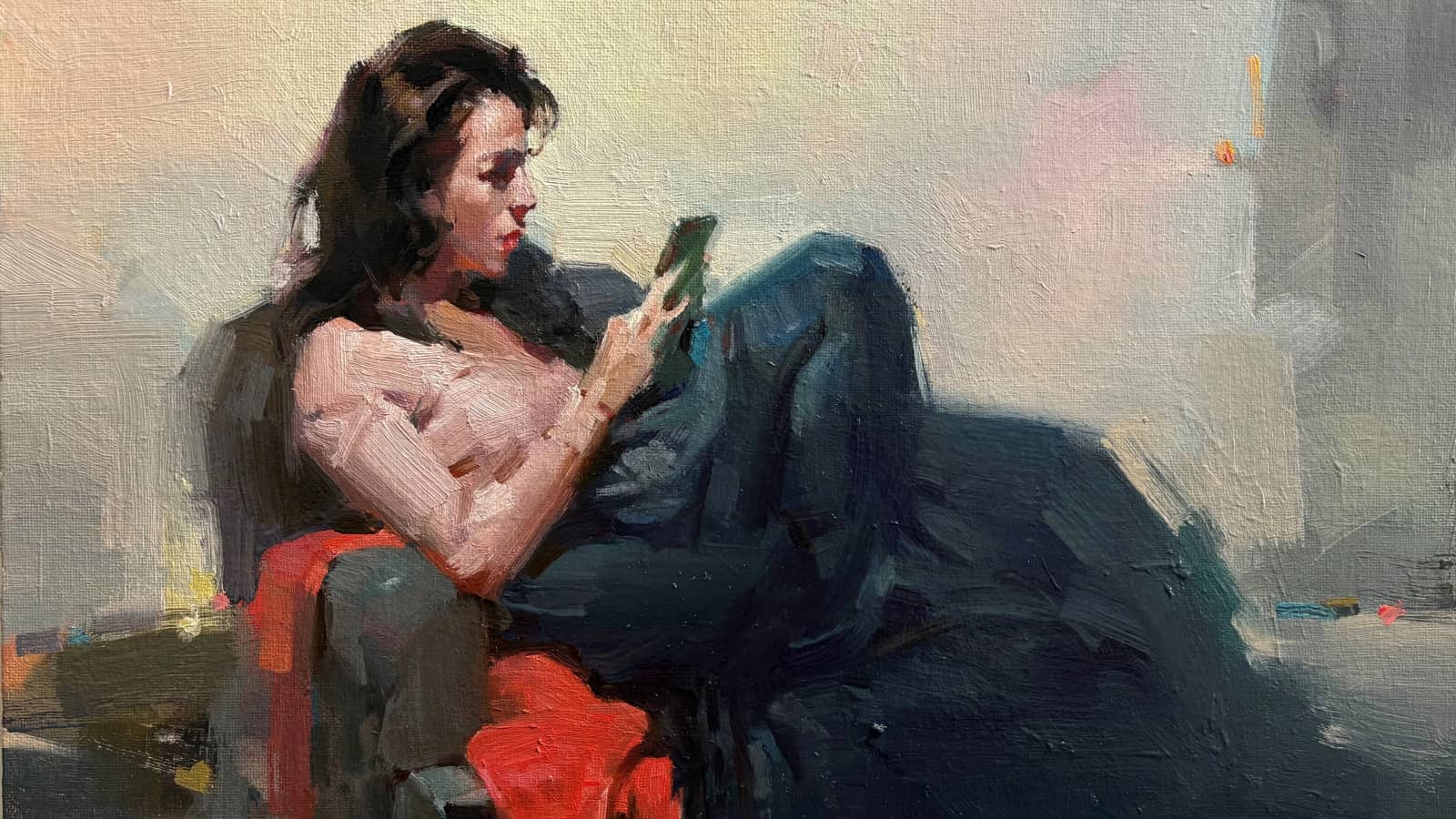 Clothed Figure Painting In Oil by Henry Yan