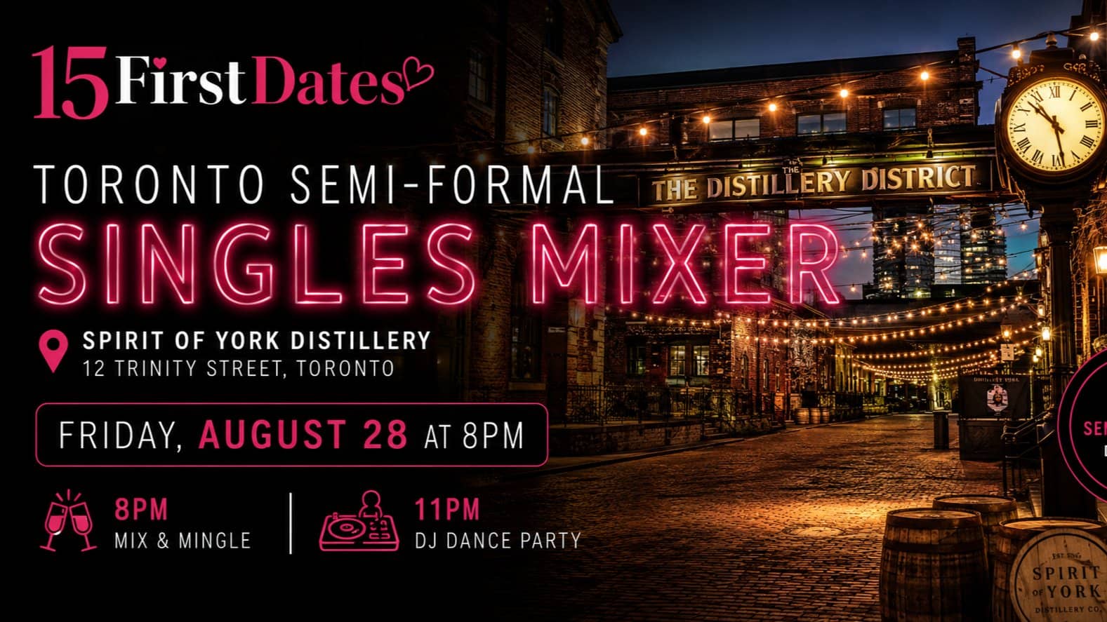 Toronto Downtown Semi-formal Singles Mixer (free for ladies!)