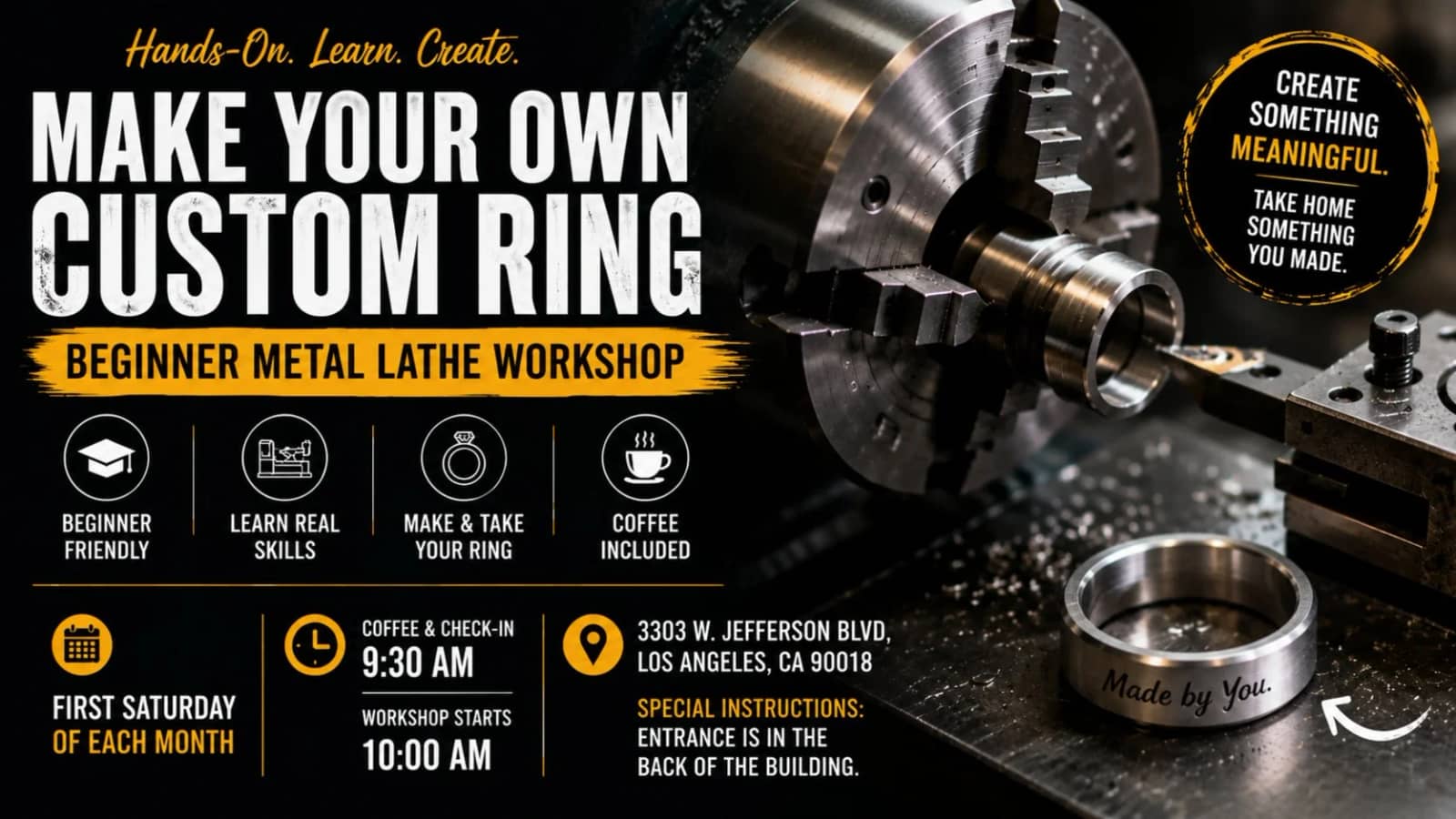 Make Your Own Custom Ring | Beginner Metal Lathe Workshop