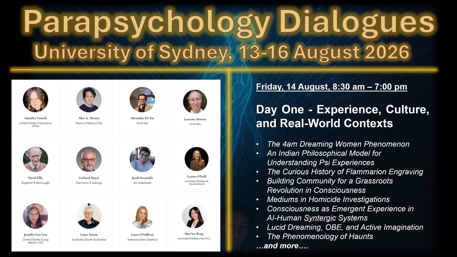 Parapsychology Dialogues - Day One: Experience, Culture, and Real‑World Contexts