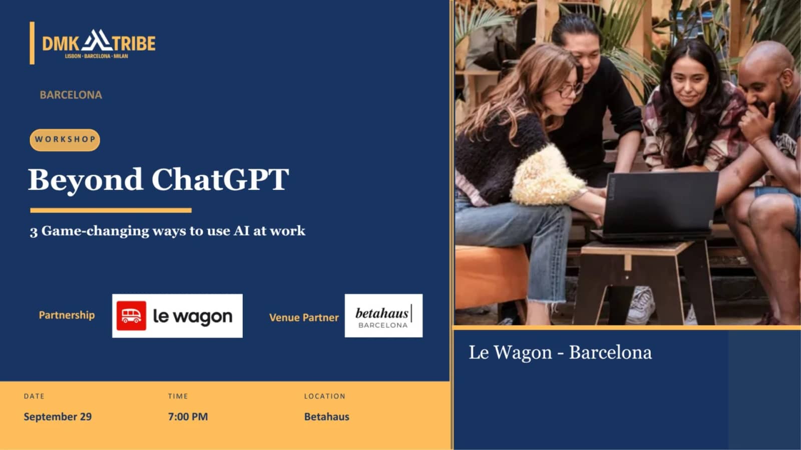 (7:00 pm) BARCELONA- Beyond ChatGPT: 3 Game-changing ways to use AI at work
