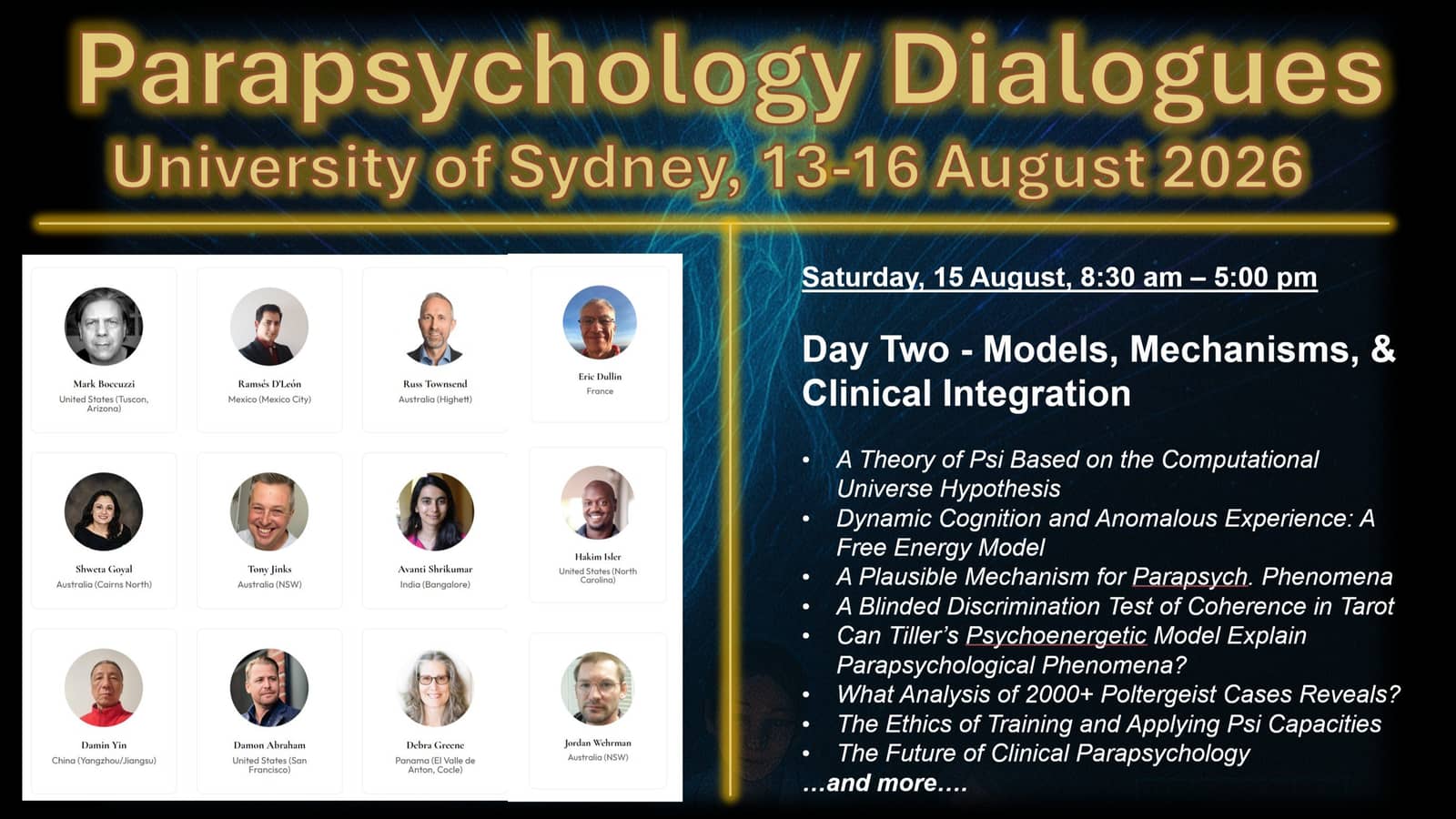 Parapsychology Dialogues - Day Two: Models, Mechanisms, & Clinical Integration