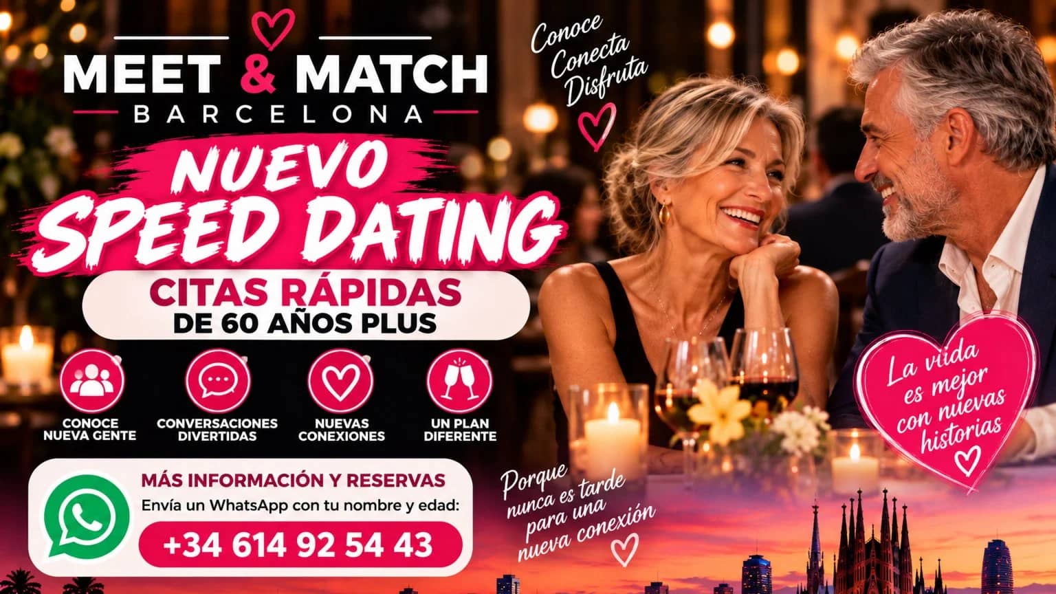 SPEED DATING CITAS RÁPIDAS  de 60 años plus