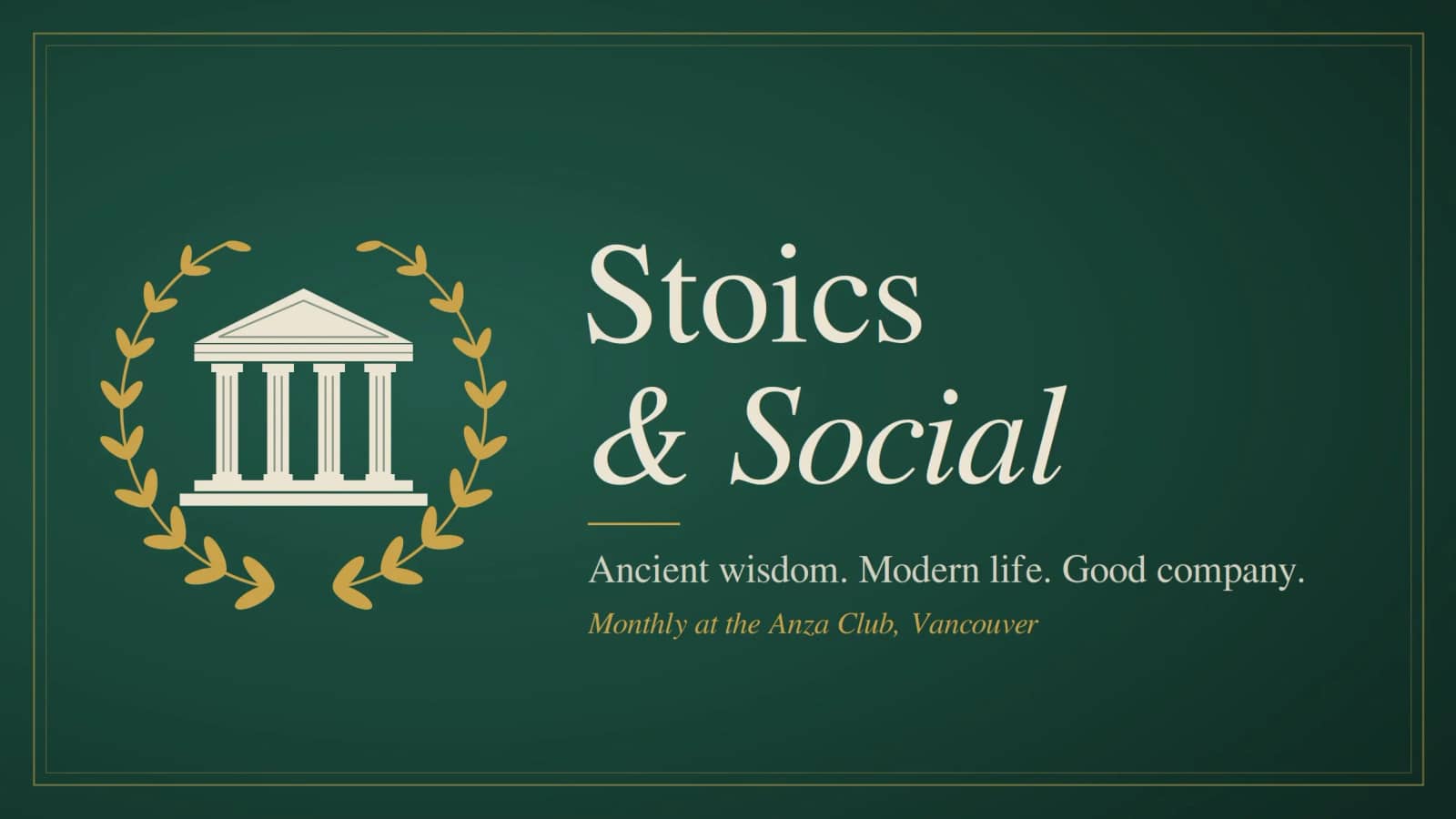Stoics & Social: Philosophy, Drinks & Good Company