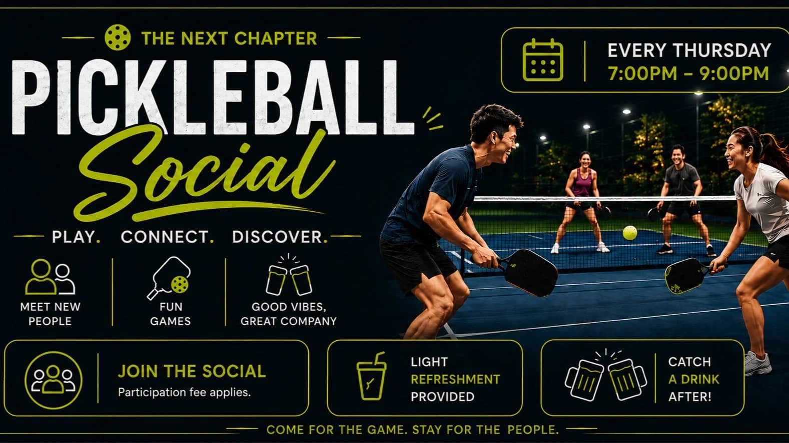 The Next Chapter : Pickleball Social 🏓