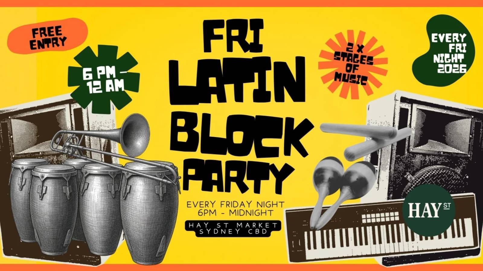 Hay St Fridays — Salsa, Bachata & Latin Block Party
