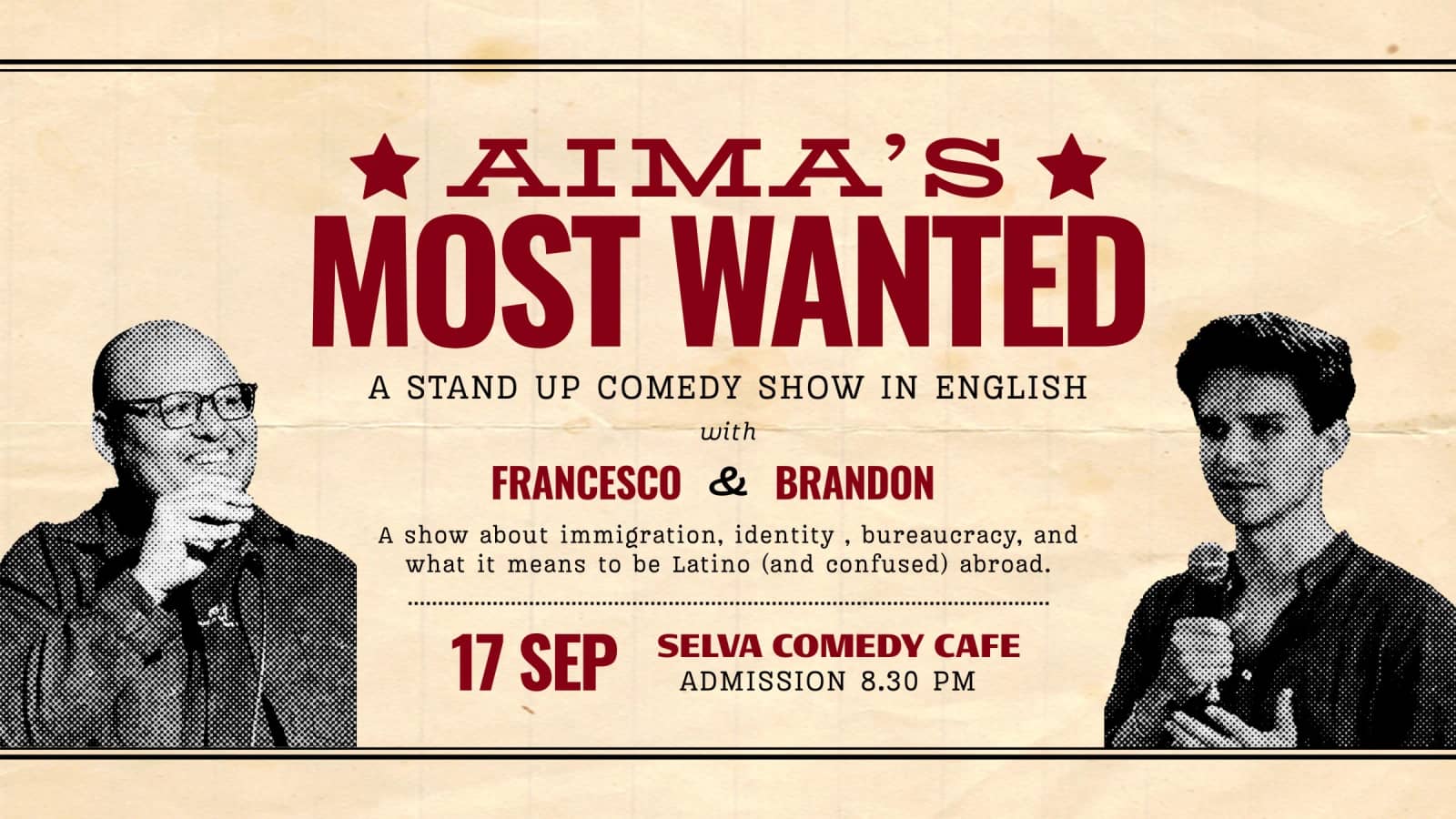 AIMA'S MOST WANTED: An English Stand-Up Comedy Show 🎭