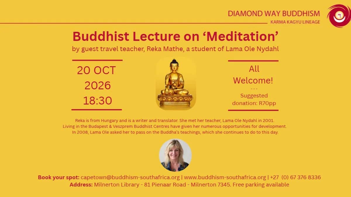 Buddhist Lecture on "Meditation" with guest teacher from Hungary, Reka Mathe