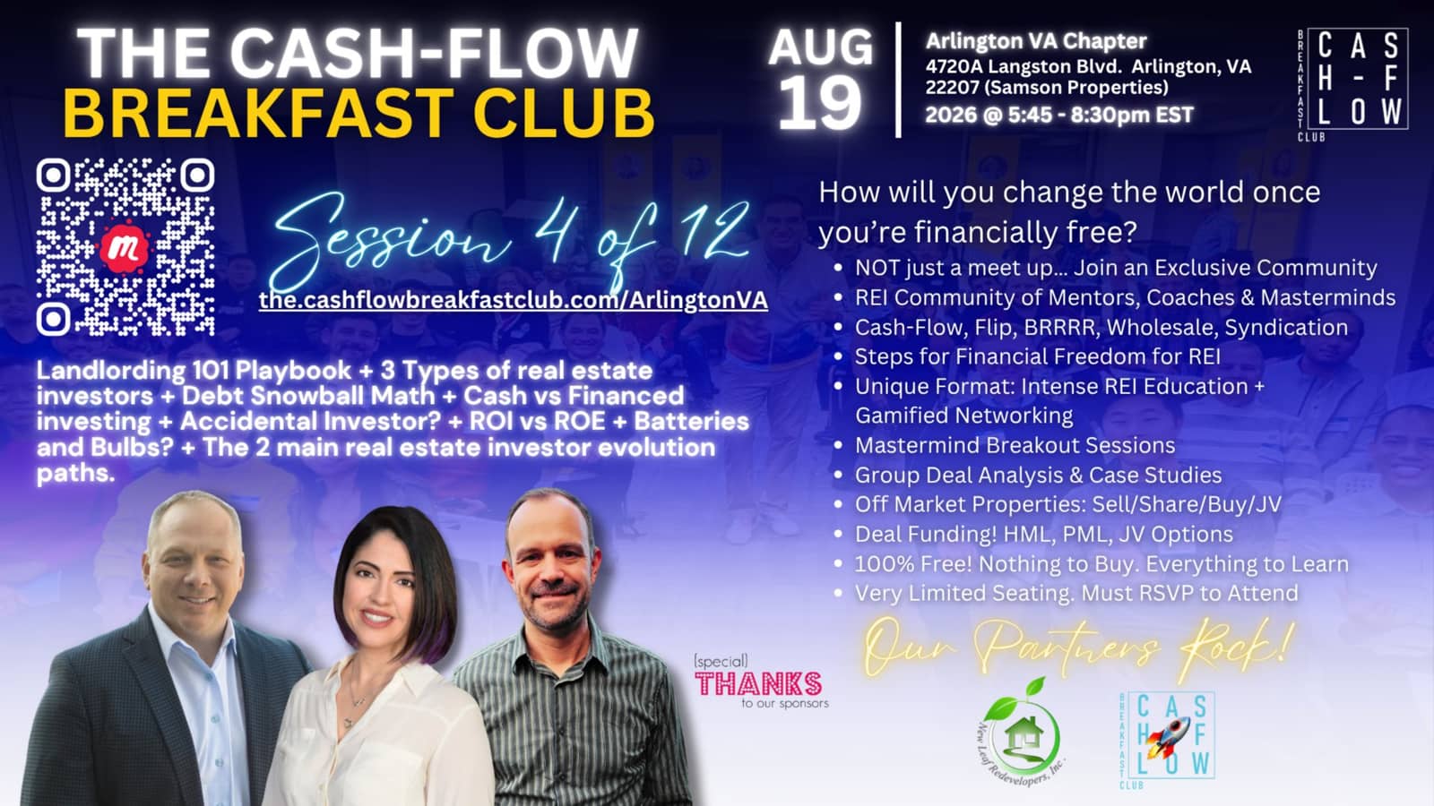 The Cash-Flow Breakfast Club - REI Education & Networking event - Arlington VA