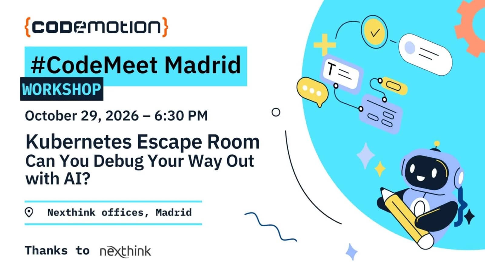 CodeMeet Madrid: Kubernetes Escape Room – Can You Debug Your Way Out with AI?