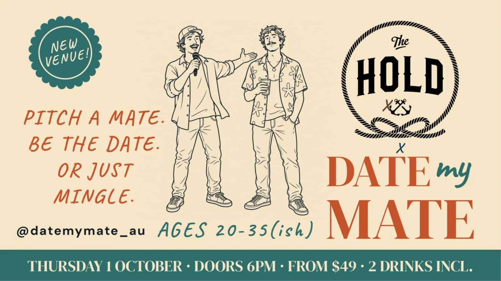 Date My Mate @ The Hold - Manly - 1 October