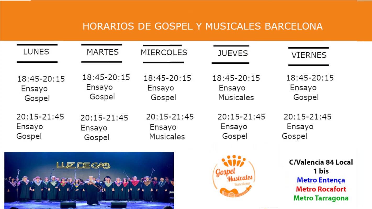 Ensayo gratis de Coral Gospel Barcelona y musicales