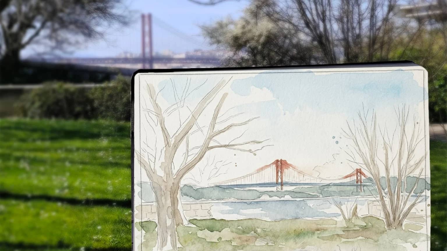 Sketch Lisbon — Draw the 25 de Abril Bridge with a Local Illustrator