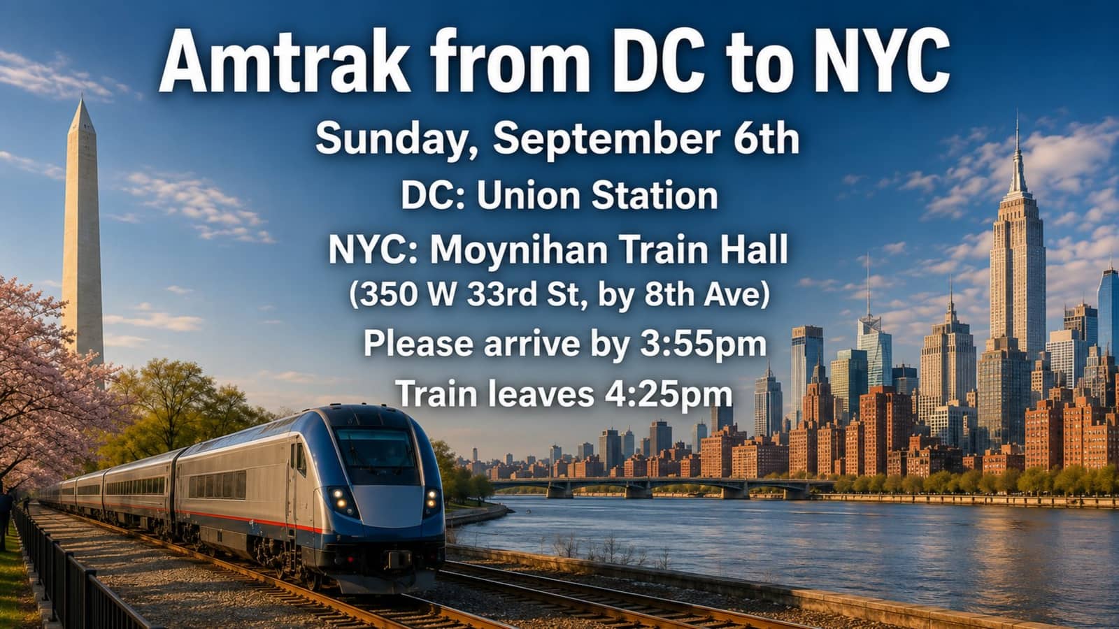 Amtrak from DC to NYC! 🚄🗽