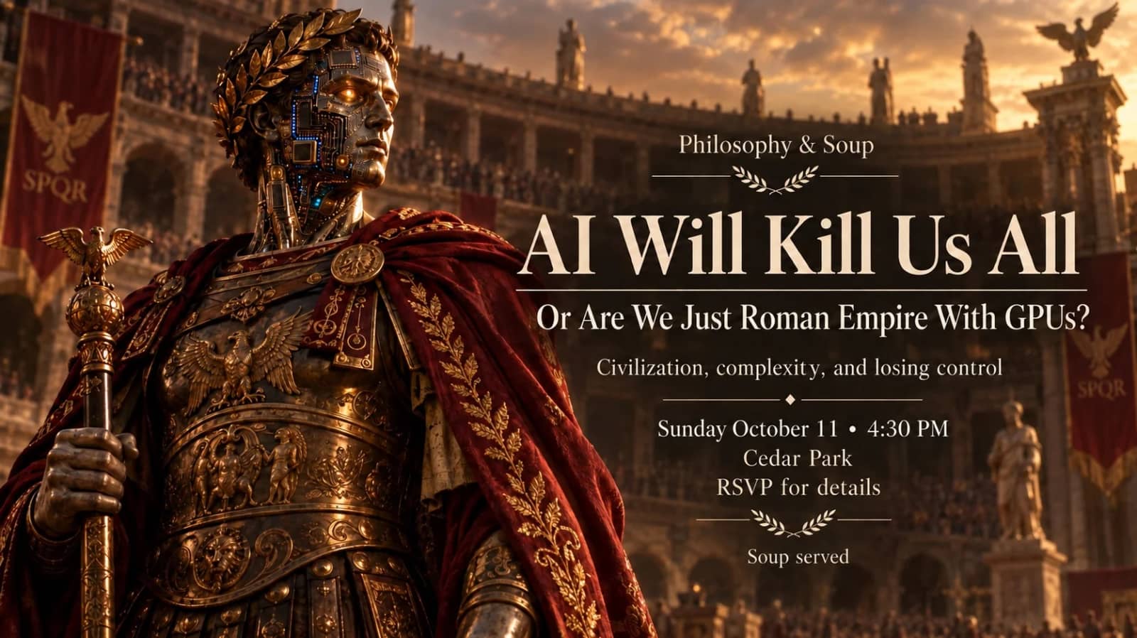 Philosophy & Soup: AI Will Kill Us All or are Rome with GPU?