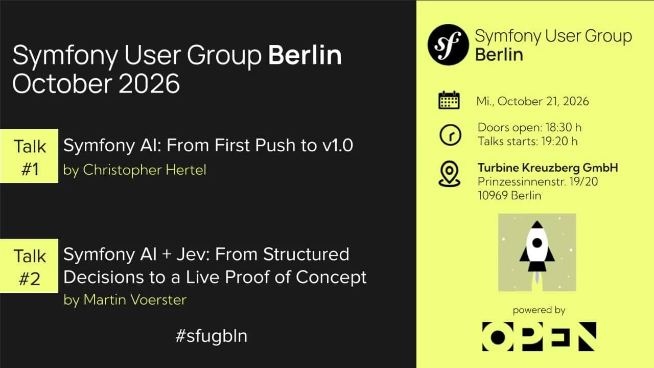 Symfony AI: From First Push to v1.0 & Symfony AI + Jev