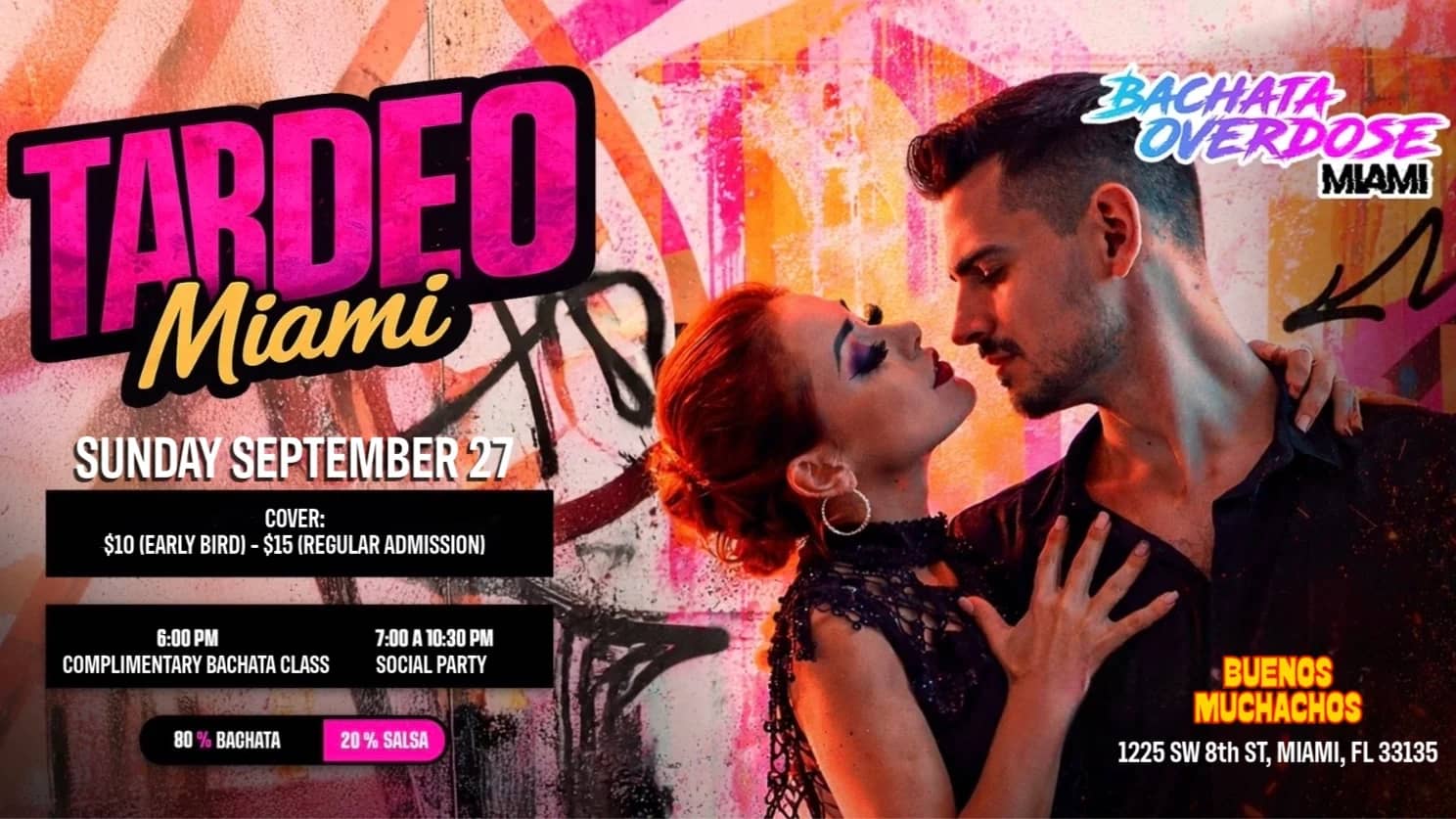 ‼️MIAMI TARDEO BACHATA SOCIAL💃SUNDAY SEPTEMBER 27😍SOCIAL PARTY💯LITTLE HAVANA
