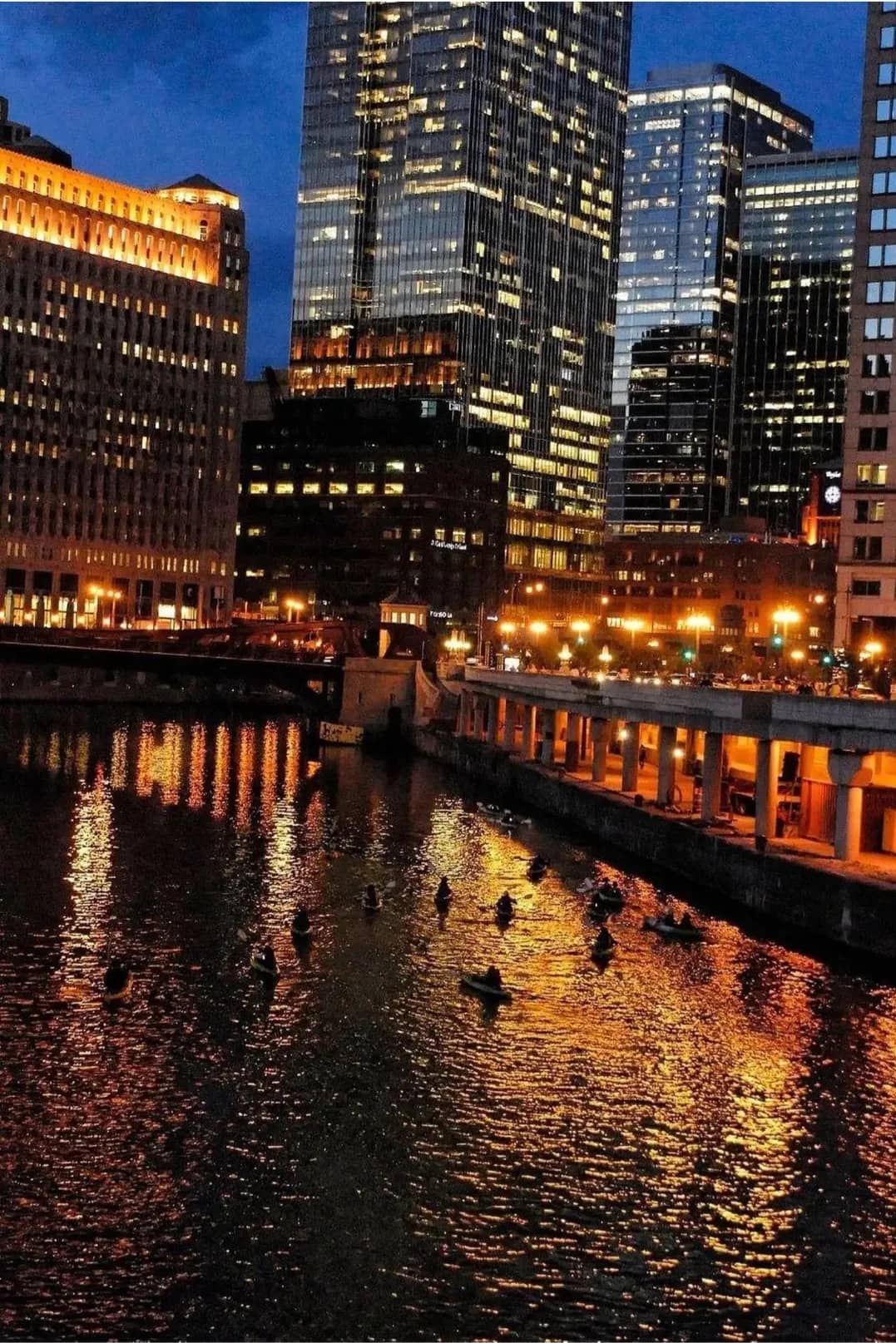 Twilight Kayak Paddle on the Chicago River