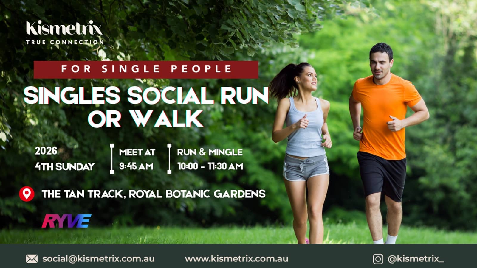 Aug 23 | Kismetrix Social Run/Walk + Coffee - The Tan Track Botanical Gardens