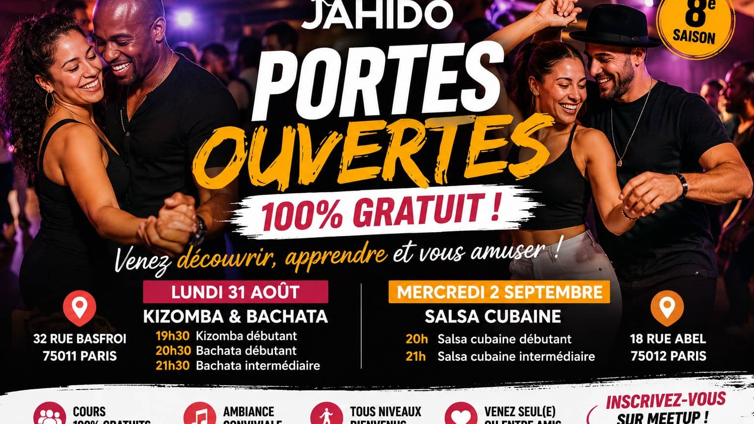 🔥 Portes Ouvertes StudioJahido – Danse à Paris | 100% Gratuit