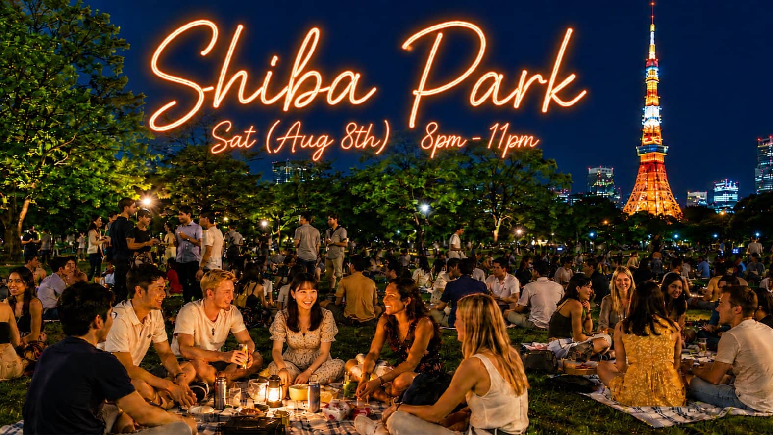 ✨ Ladies FREE ✨ Prince Shiba Park (Tokyo Tower) Night Picnic - 2026's ONLY Ed