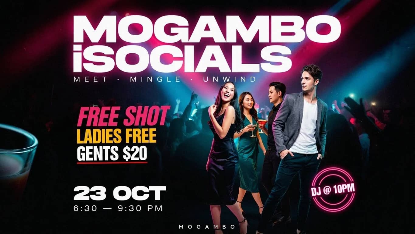 Free Shot | Ladies Free | Gent $20 | *Mogambo iSocials: Meet & Mingle