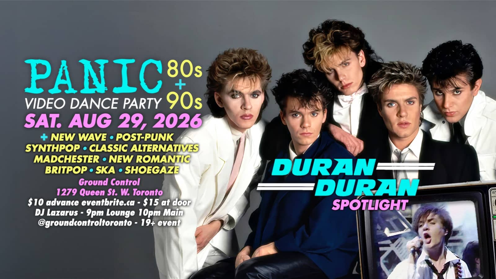 PANIC: 80s/90s Video Dance Party w/ DURAN DURAN Spotlight