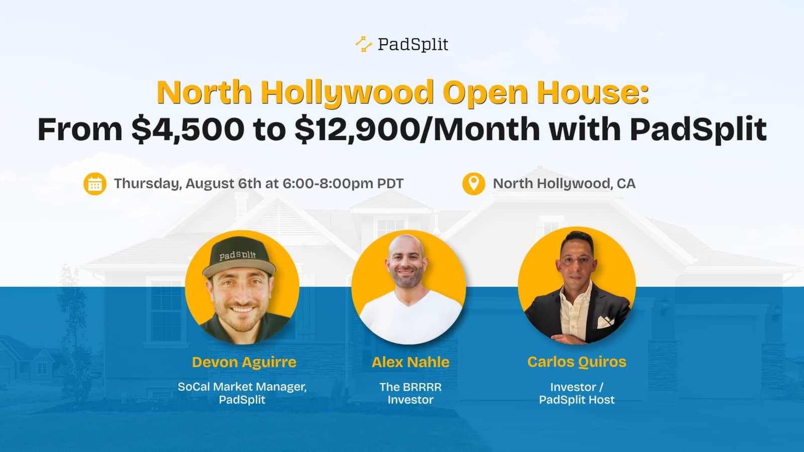 North Hollywood Open House: From $4,500 to $12,900/Month with PadSplit