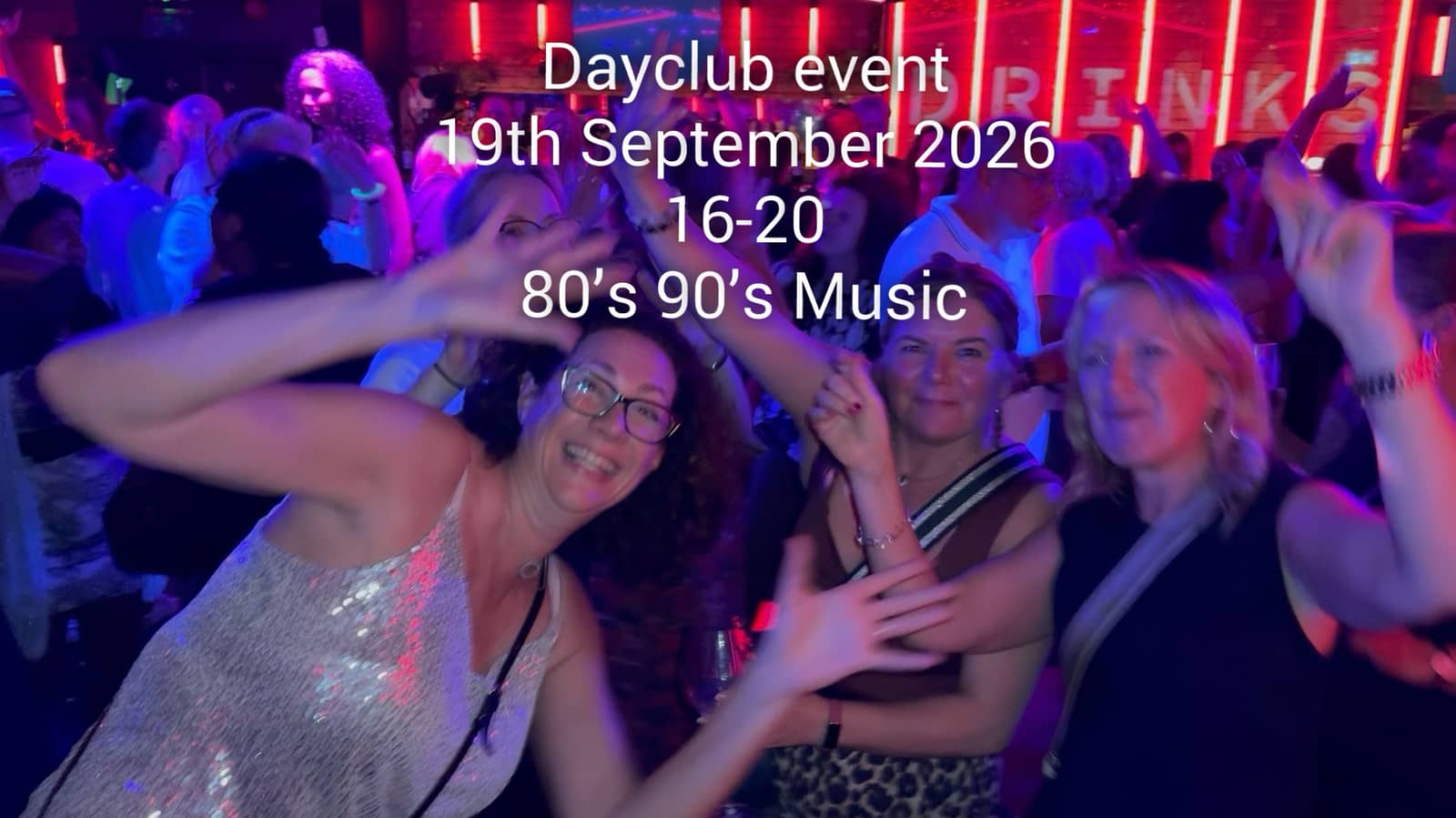 💃🏼Over 30’s daytime Clubbing 3-8 🪩80’s/90’s music. Dance & make new friends🤗