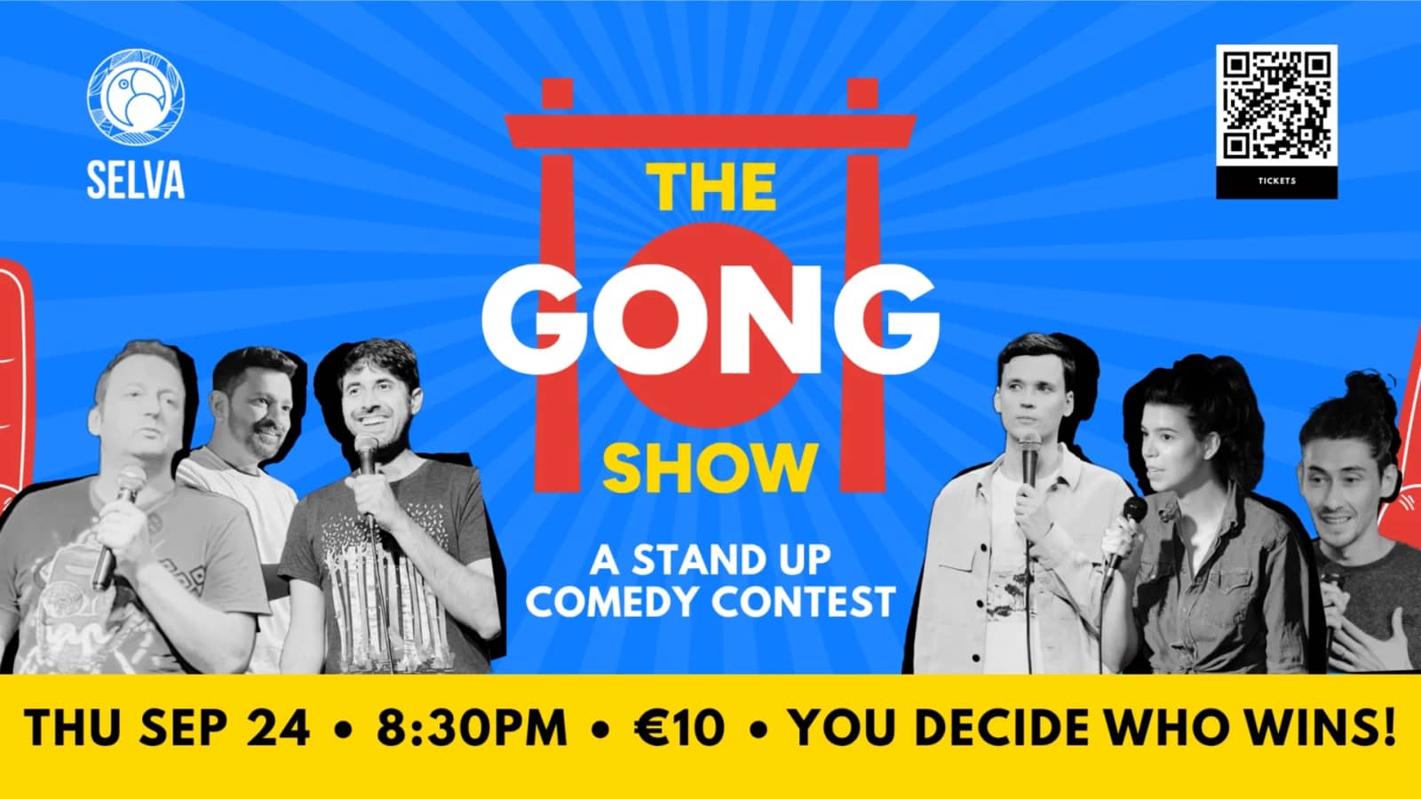 COMEDY GONG SHOW: VOTE COMEDIANS OFF THE STAGE - 1 Winner 🥇