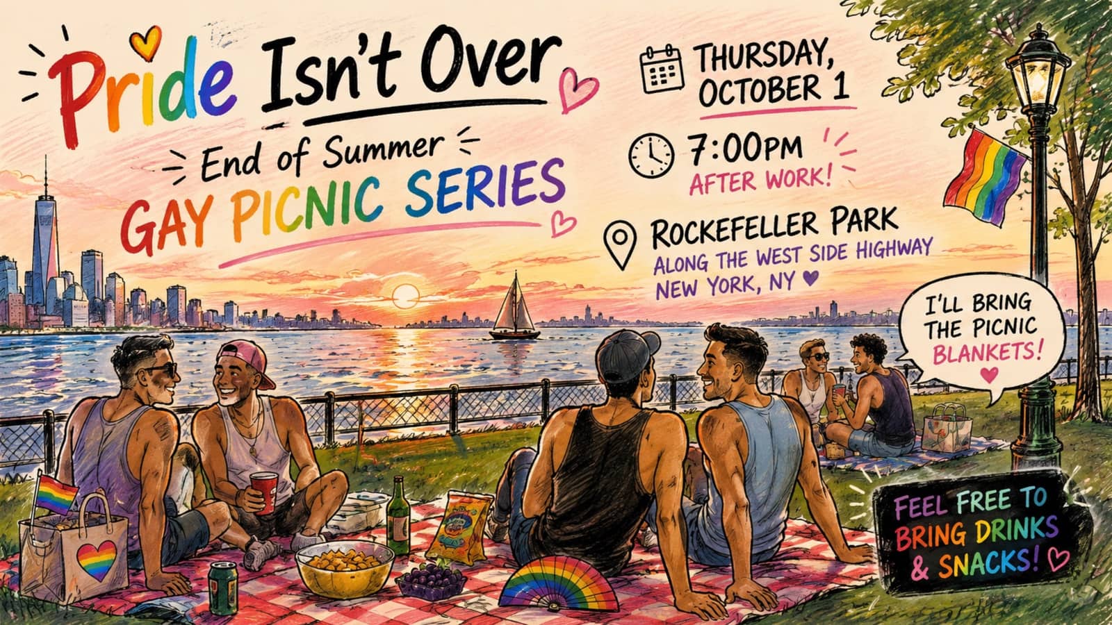End of Summer Gay Picnic - Rockefeller Park West Side Highway