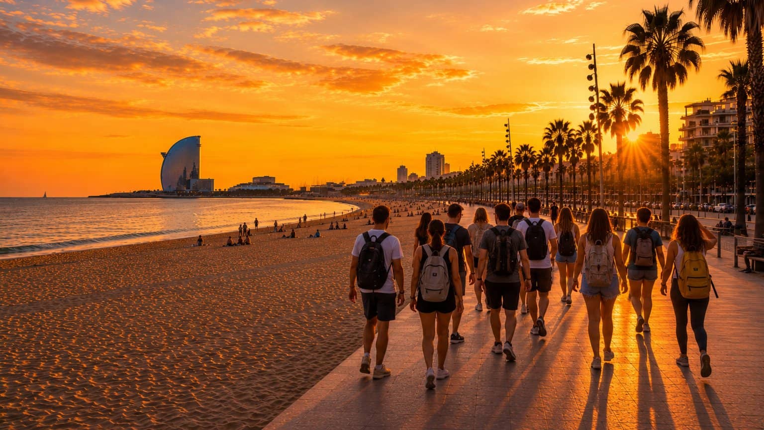 🌅 Sunset Walk + Picnic en Mar Bella 🌊