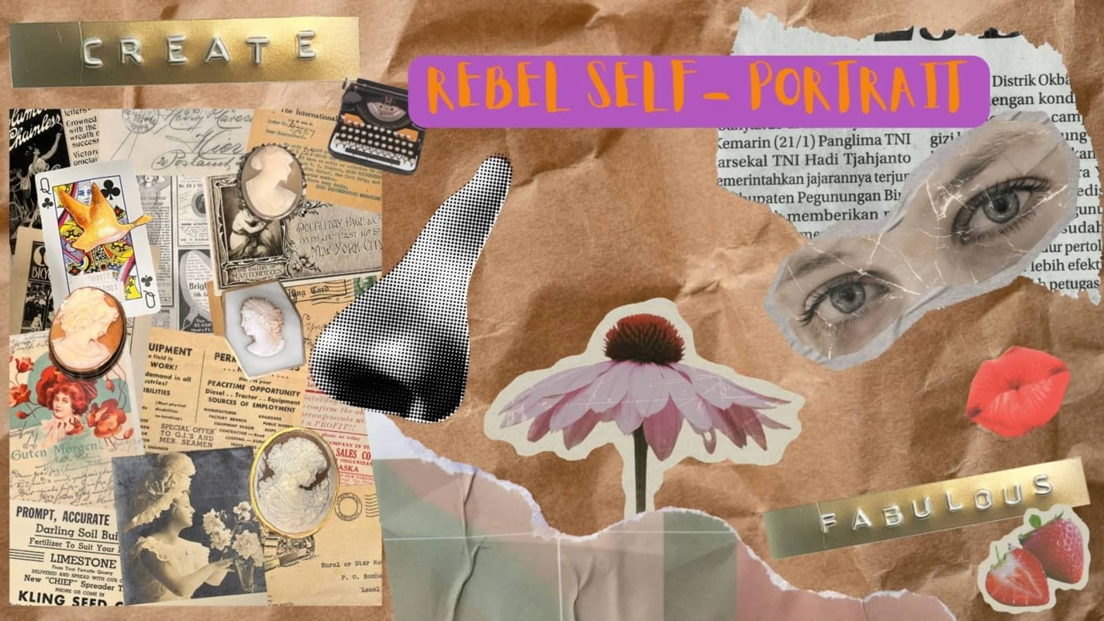 REBEL SELF- PORTRAIT. COLLAGE WORKSHOP