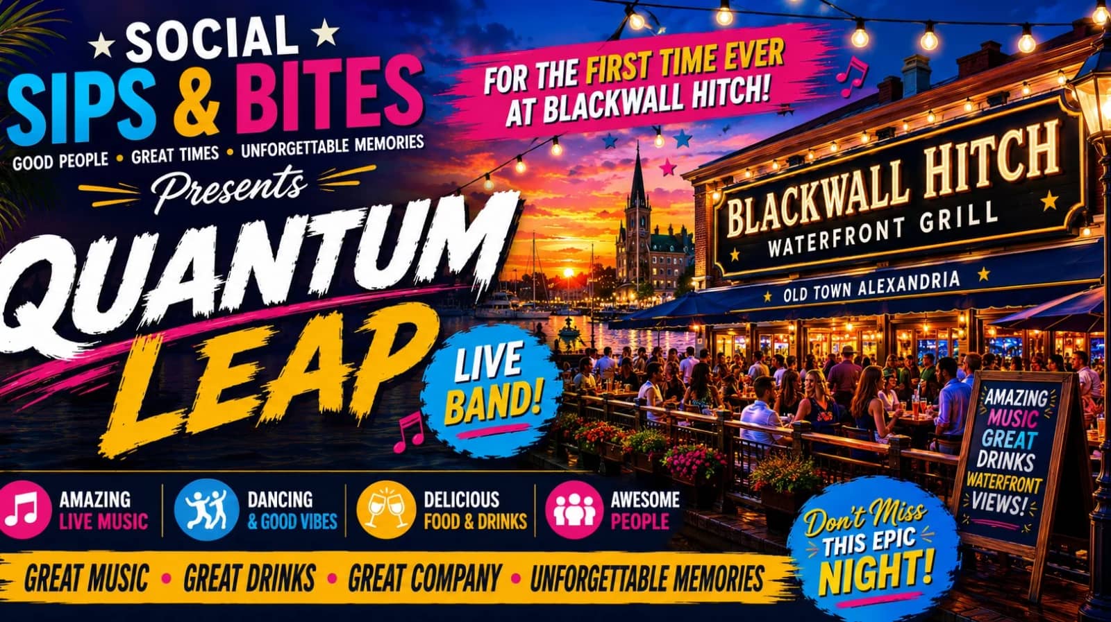 💃 Live Music Night: Quantum Leap at Blackwall Hitch-Alexndria🕺🏻