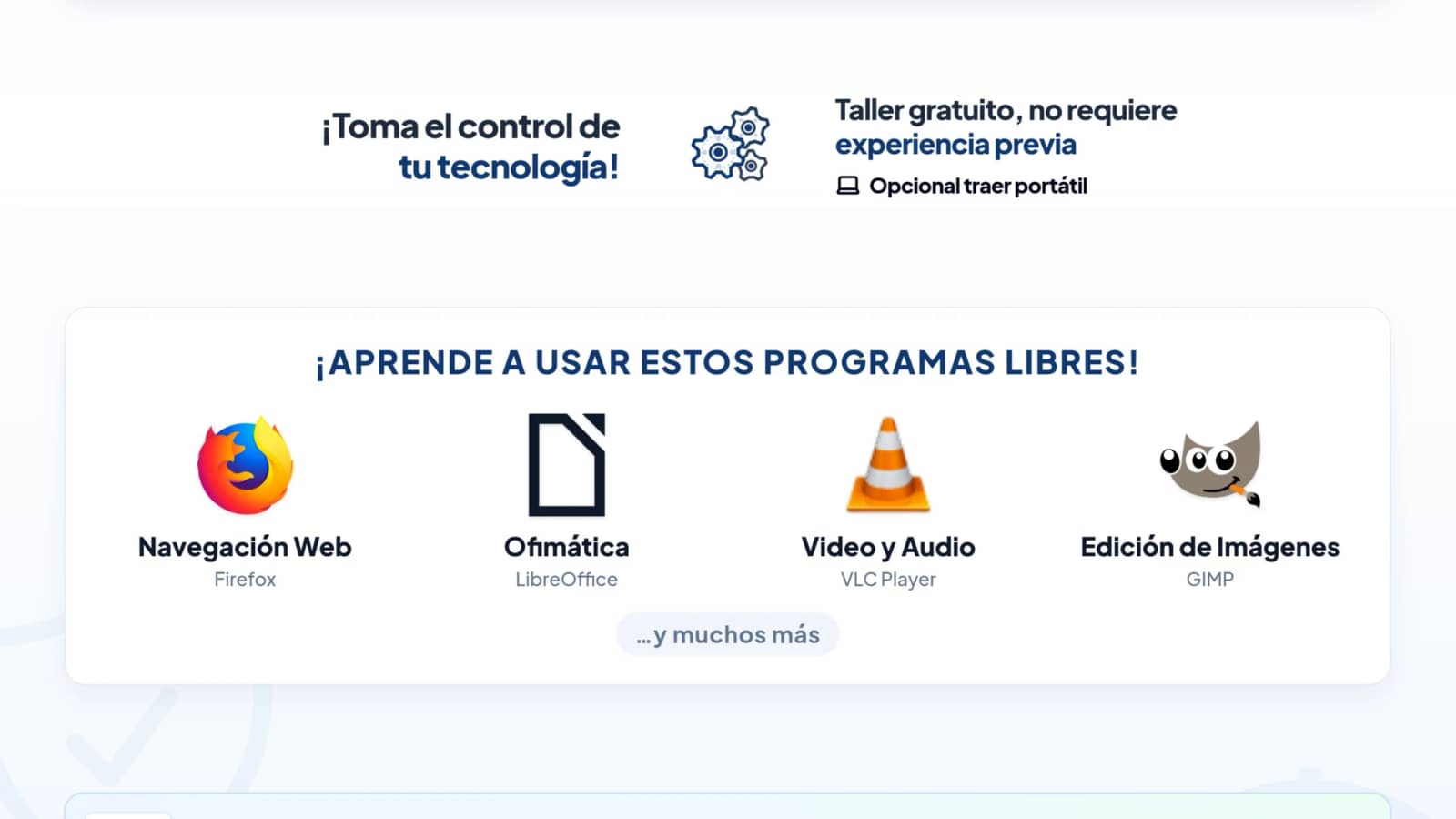 Taller: Domina tu ordenador desde cero con programas libres y gratuitos