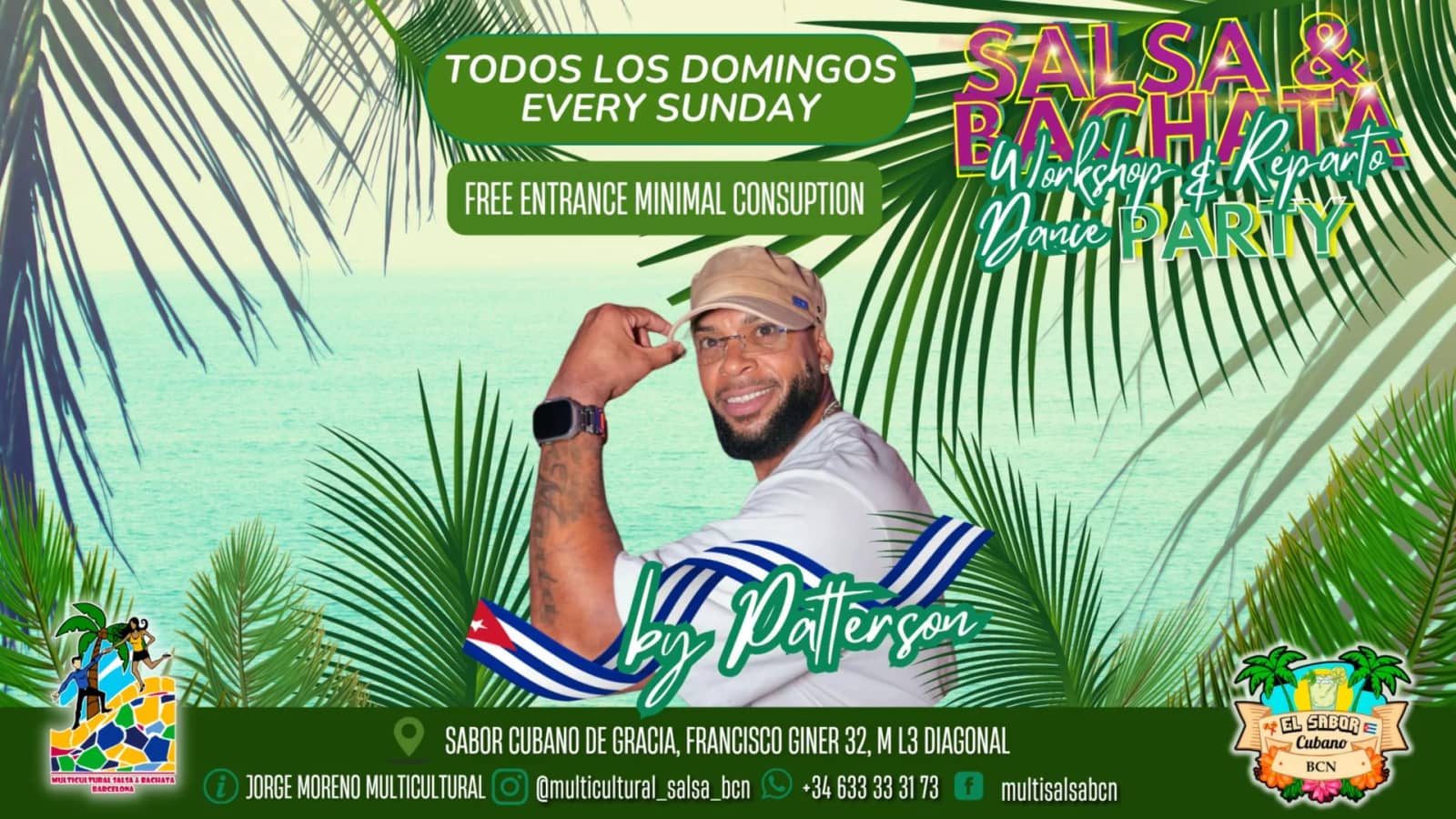 Domingos Clases Gratis de Salsa&Bachata +  Baile Social con Reparto