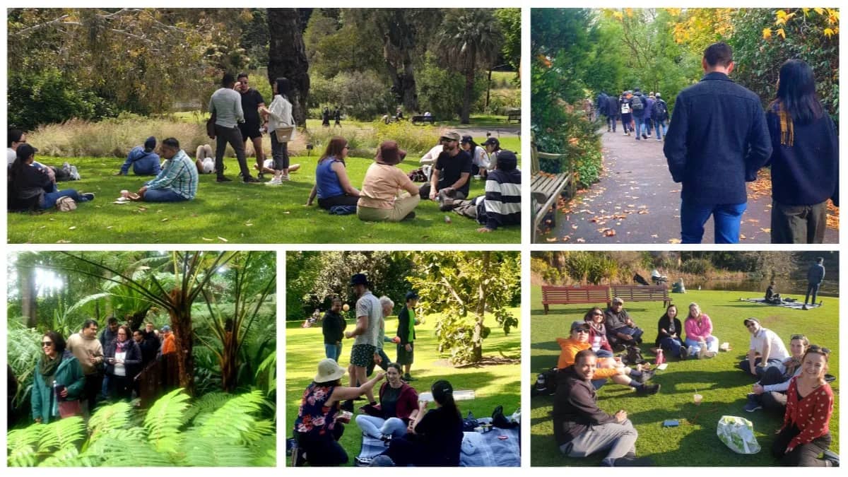 Royal Botanic Gardens Walk, Coffee, Connection & Bocce on the lawns