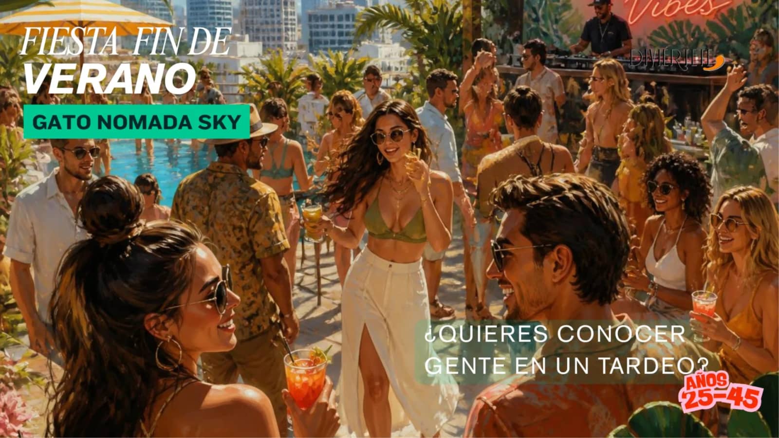 FIESTA DE FIN DE VERANO EN EL ROOFTOP, 25-45 AÑOS.