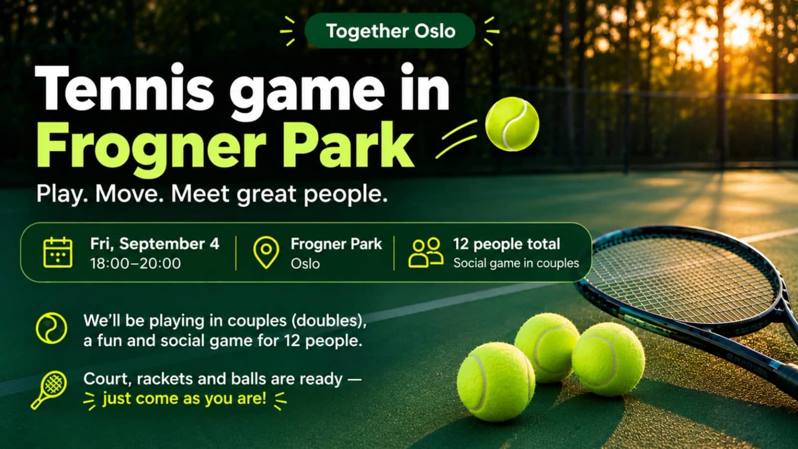 🎾 Friday After-Work Tennis at Frogner