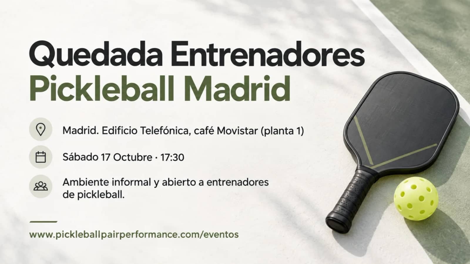 Quedada Entrenadores Pickleball Madrid