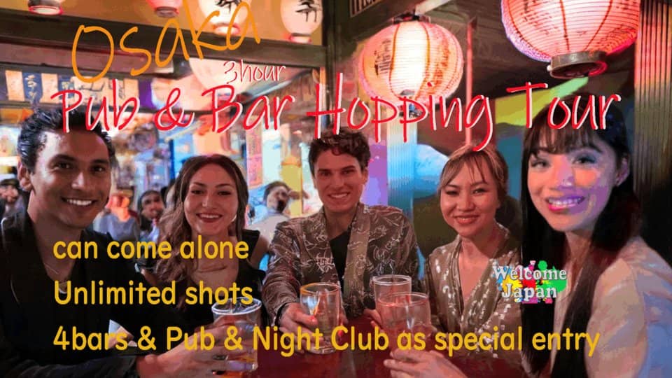 【Osaka Shinsaibashi】Bar Hopping Tour 🍺 Free Shots🍸 Osaka Bar Hopping in Namba🍾